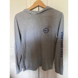 Vineyard Vines Big Kids Cotton whale long sleeve Hoodie Tee Size 18